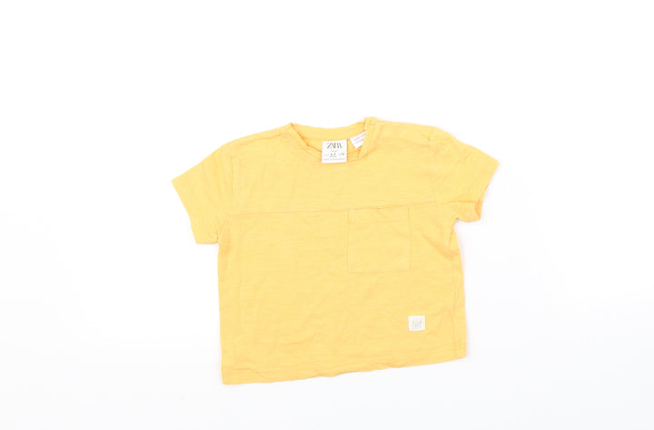 Zara Yellow Basic T-Shirt Size 6-9 Months