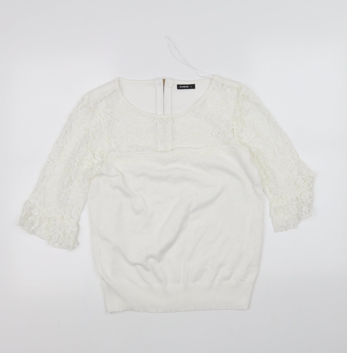 Roman Womens White   Basic Blouse Size 12