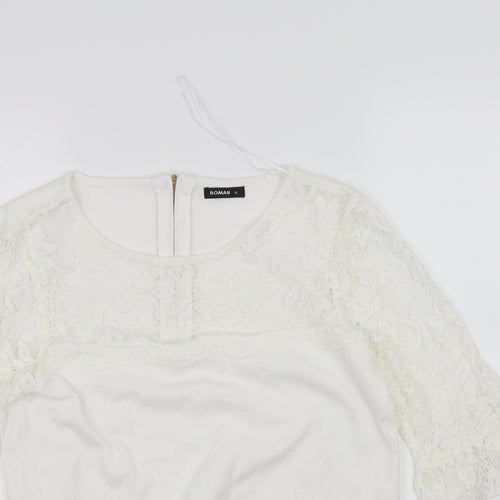Roman Womens White   Basic Blouse Size 12