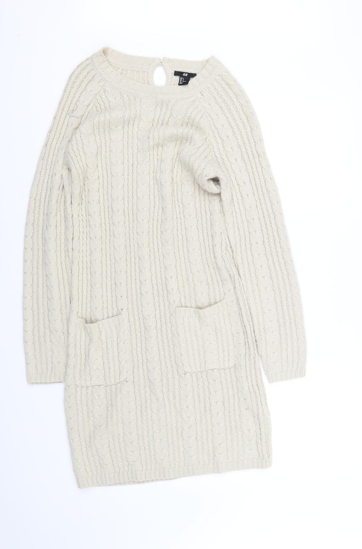 H&M Womens Beige   Fit & Flare  Size 8