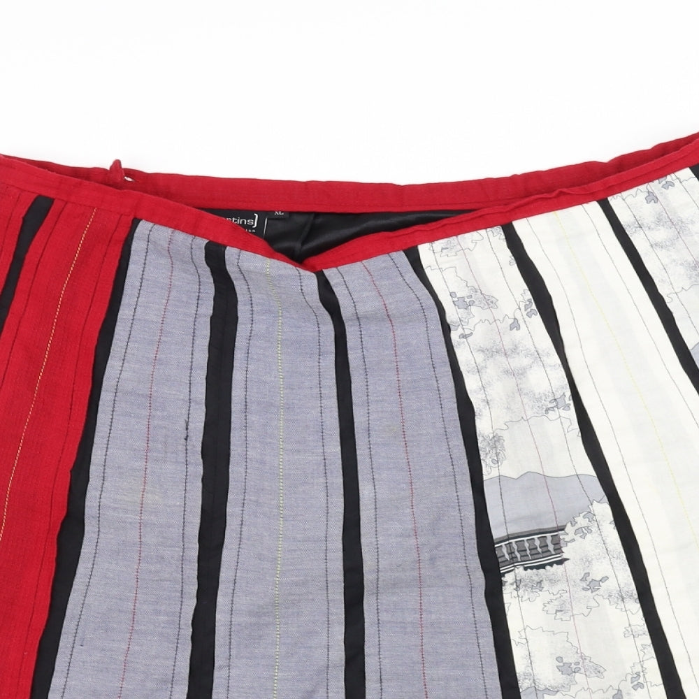 St Martins Womens Red   Flare Skirt Size XL