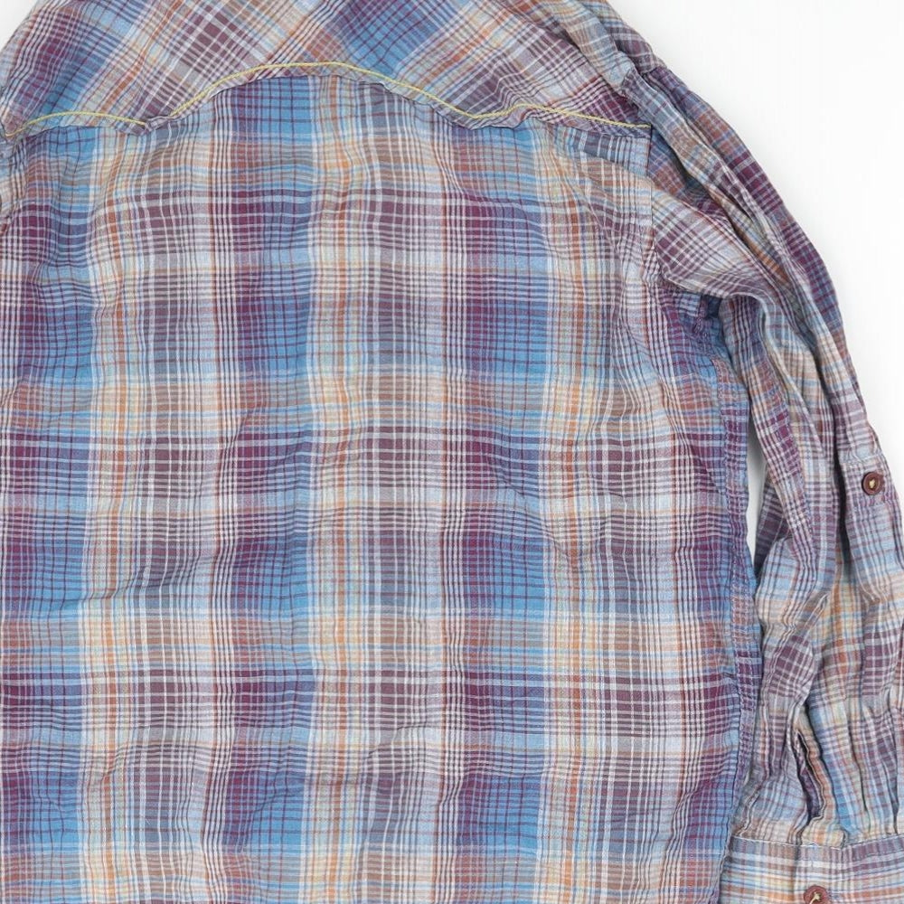 pre worn Girls Blue   Basic Button-Up Size 10-11 Years