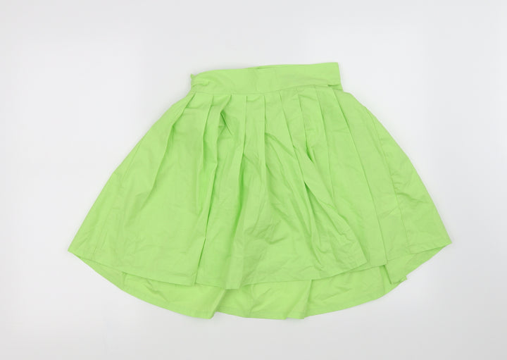 Boohoo Womens Green Flare Skirt Size 6