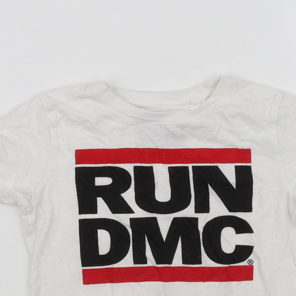 RUN DMC Girls White   Basic T-Shirt Size 4 Years