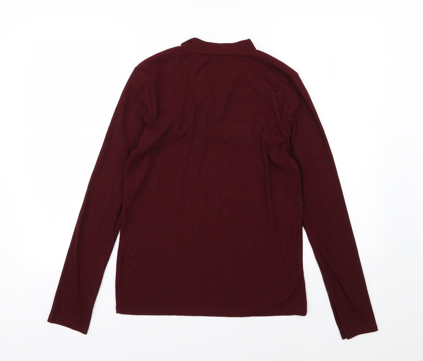 New Look Womens Purple Striped Jersey Basic T-Shirt Size 16  - Burgundy