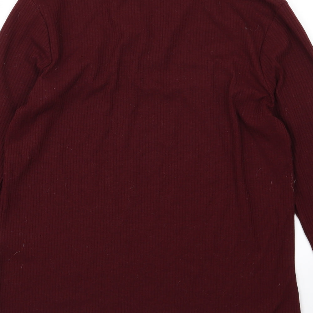 New Look Womens Purple Striped Jersey Basic T-Shirt Size 16  - Burgundy