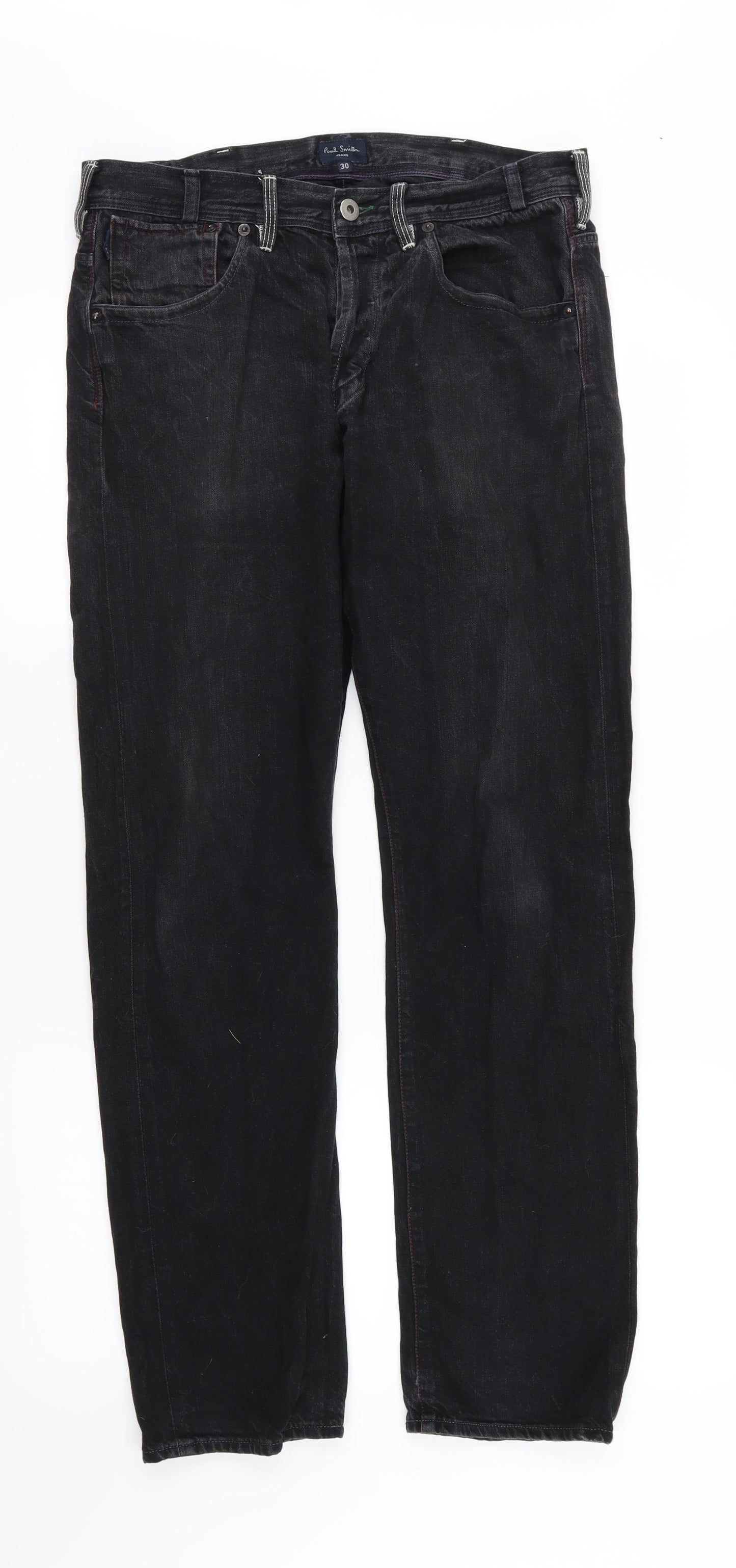 Paul Smith Mens Black  Denim Straight Jeans Size 30 L31 in