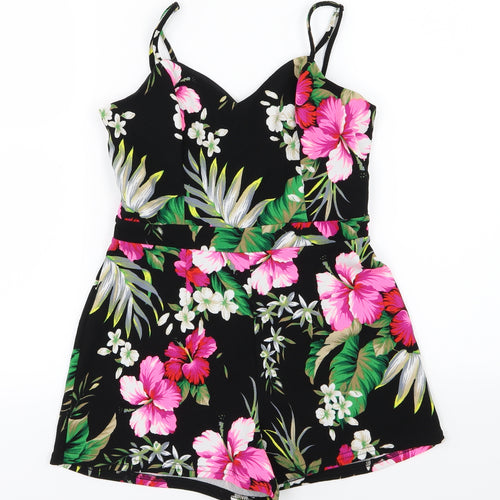 New Look Womens Multicoloured Floral  Playsuit One-Piece Size 8 L3 in