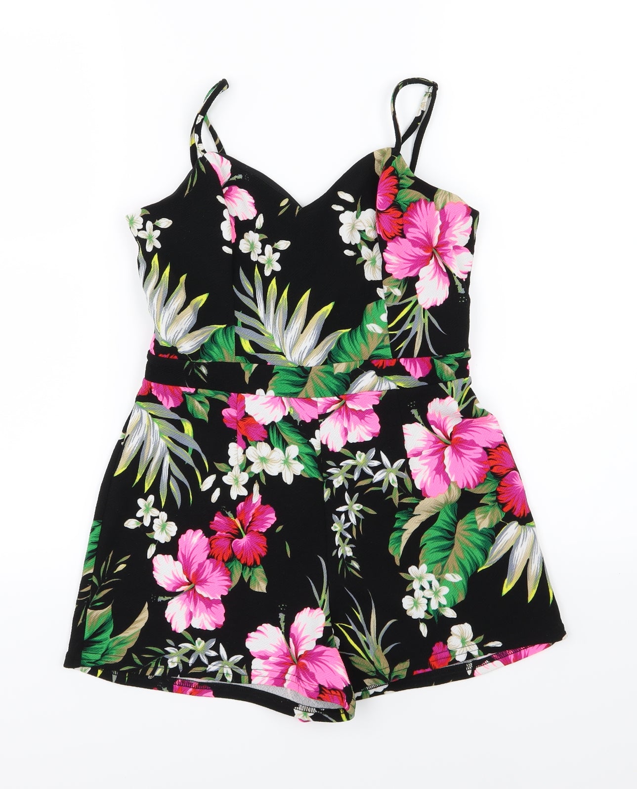 New Look Womens Multicoloured Floral  Playsuit One-Piece Size 8 L3 in