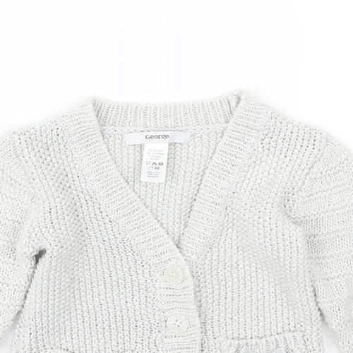 George Girls Grey  Knit Cardigan Jumper Size 18-24 Months