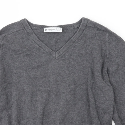 Trutex Mens Grey  Knit Pullover Jumper Size S
