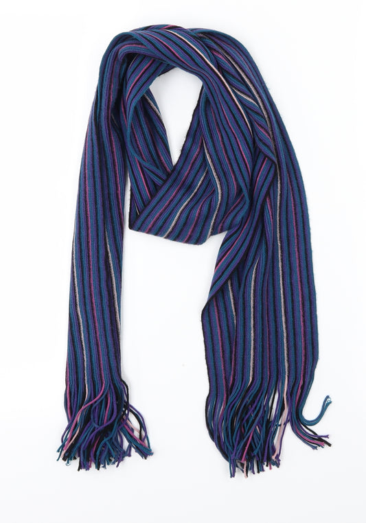 Preworn Mens Multicoloured Striped Knit Rectangle Scarf Scarf One Size