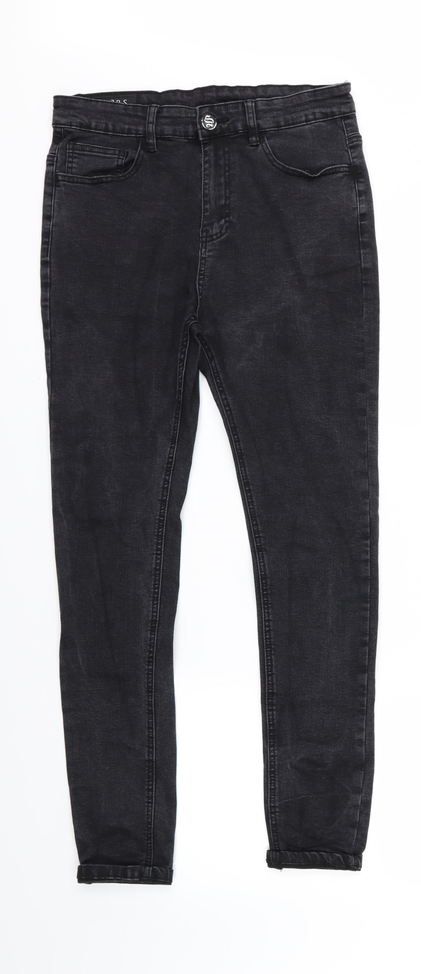 Sinners Mens Black  Denim Skinny Jeans Size 32 L28 in