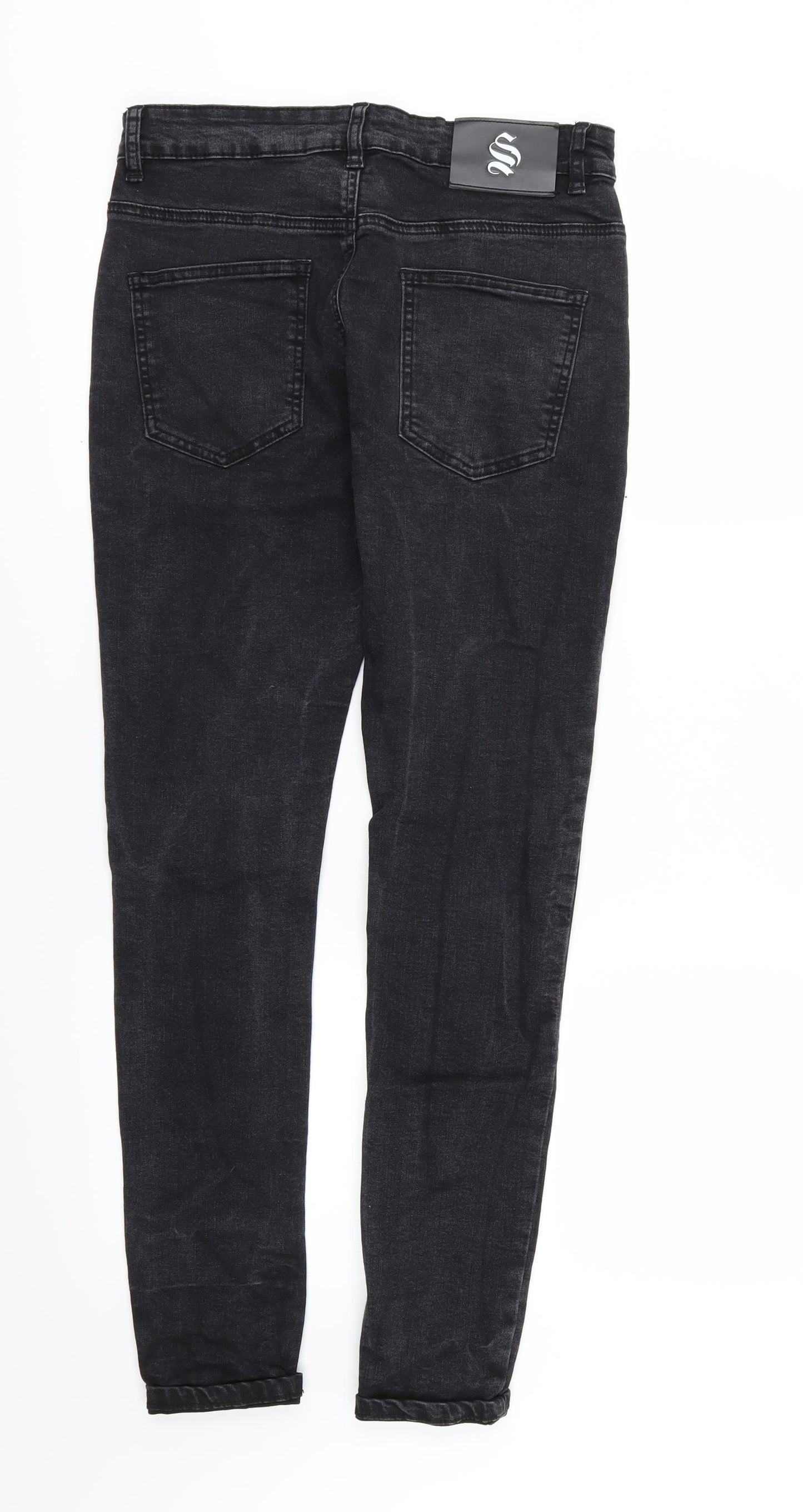 Sinners Mens Black  Denim Skinny Jeans Size 32 L28 in