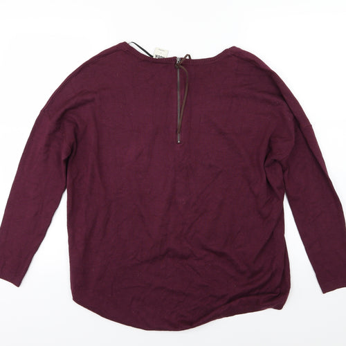 VERO MODA Womens Purple  Knit Pullover Jumper Size S  - Burgundy