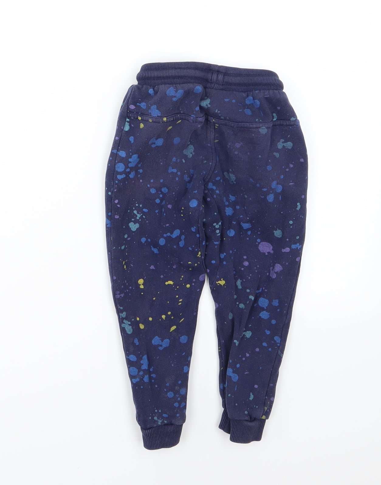 Nutmeg Boys Blue  Jersey Jogger Trousers Size 2-3 Years - Paint Splat