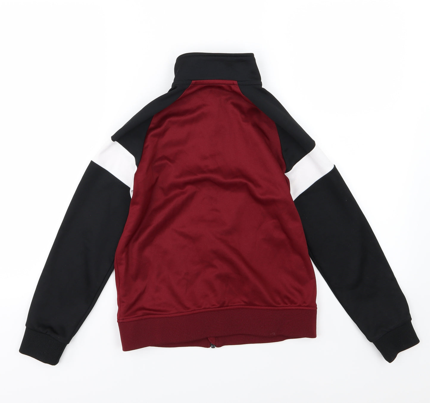 Marks and Spencer Boys Red Striped Jersey Pullover Sweatshirt Size 10-11 Years  - Burgundy