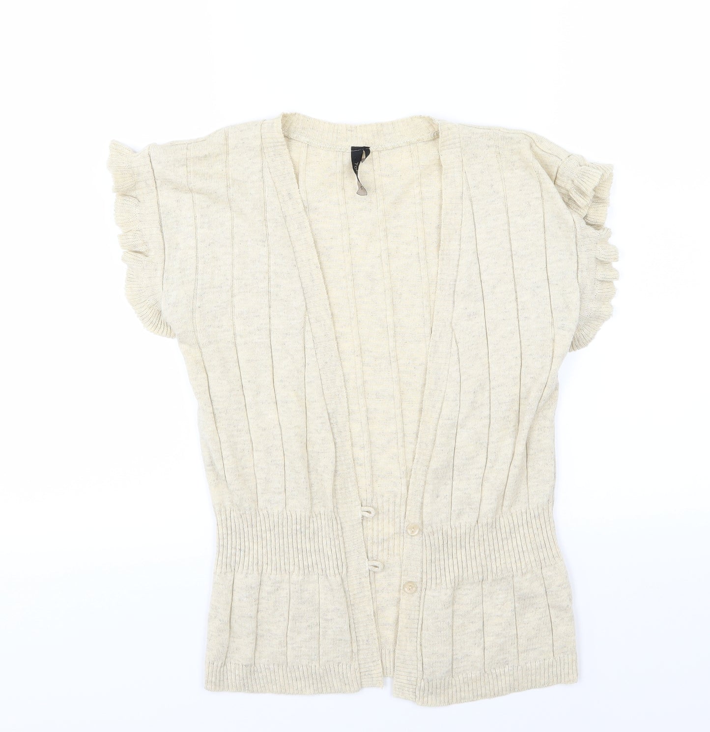 Topshop Womens Beige  Knit Cardigan Jumper Size 12