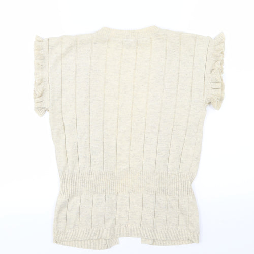 Topshop Womens Beige  Knit Cardigan Jumper Size 12