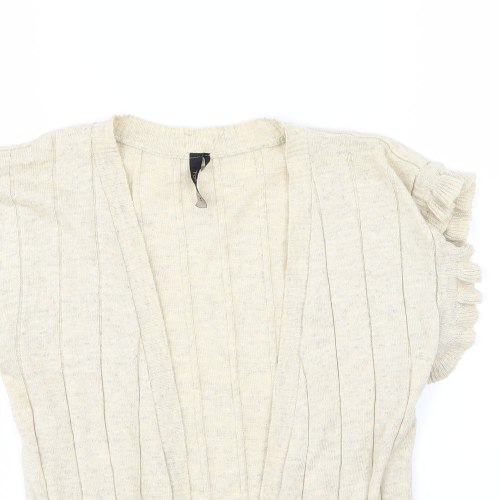 Topshop Womens Beige  Knit Cardigan Jumper Size 12