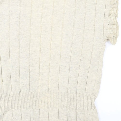 Topshop Womens Beige  Knit Cardigan Jumper Size 12
