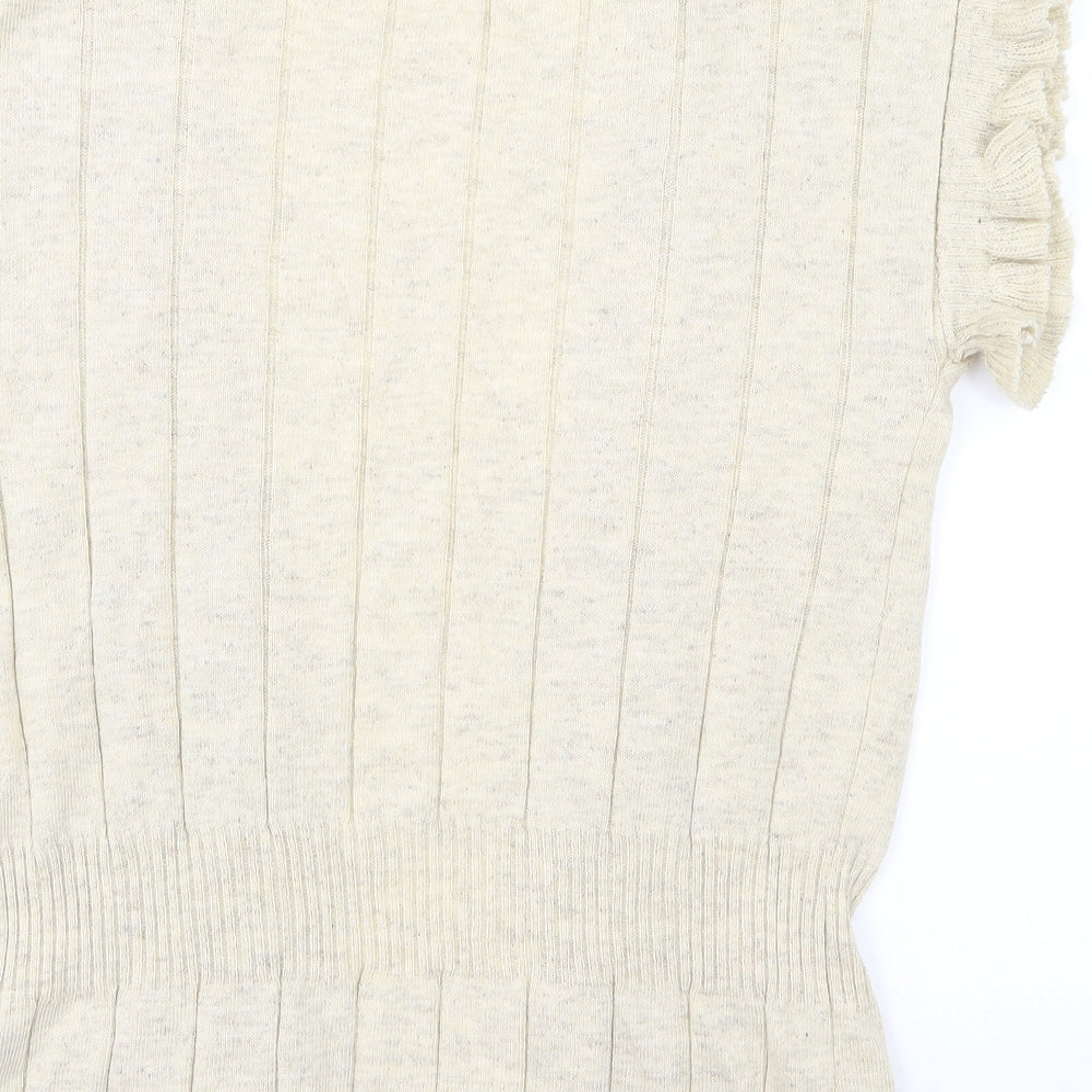 Topshop Womens Beige  Knit Cardigan Jumper Size 12