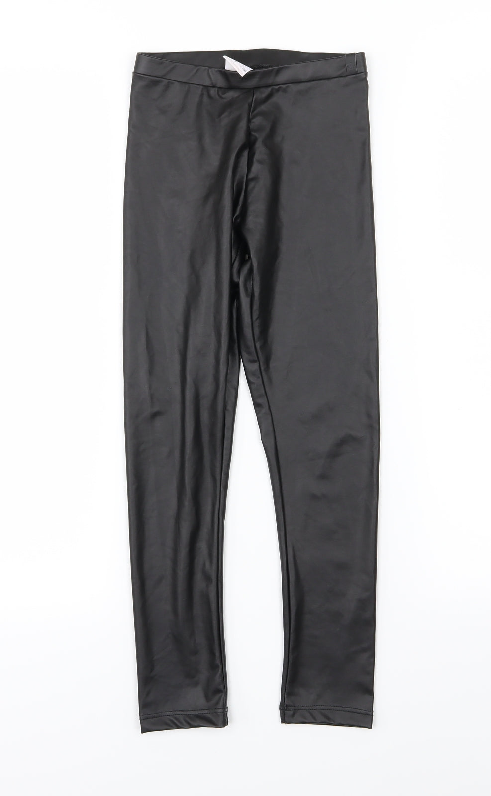 Zara Girls Black   Jegging Trousers Size 9 Years - Leather Effect