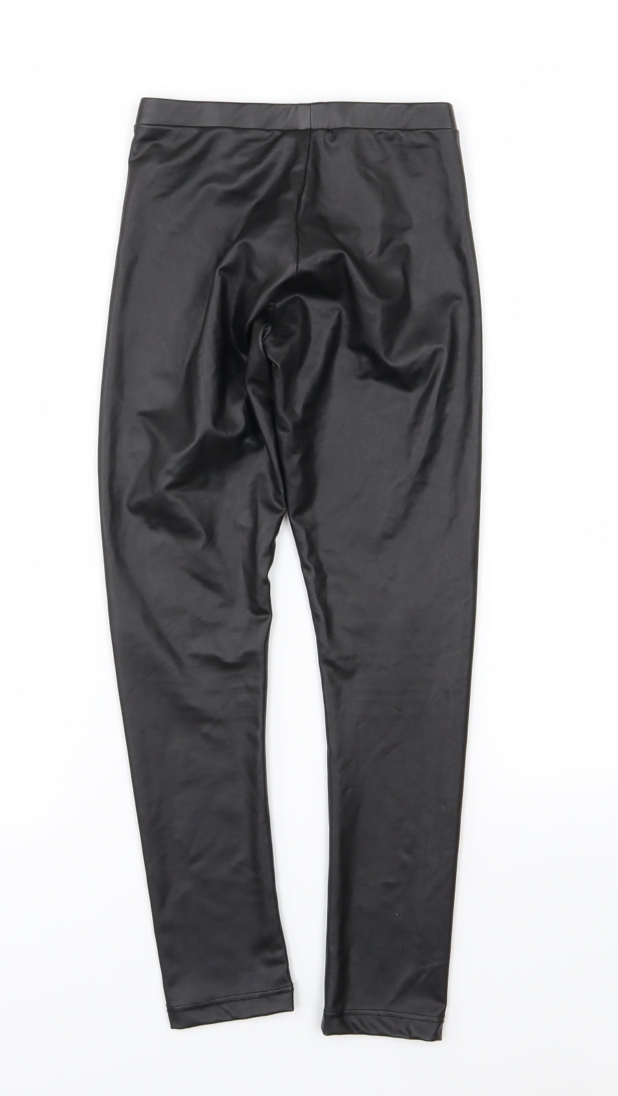 Zara Girls Black   Jegging Trousers Size 9 Years - Leather Effect