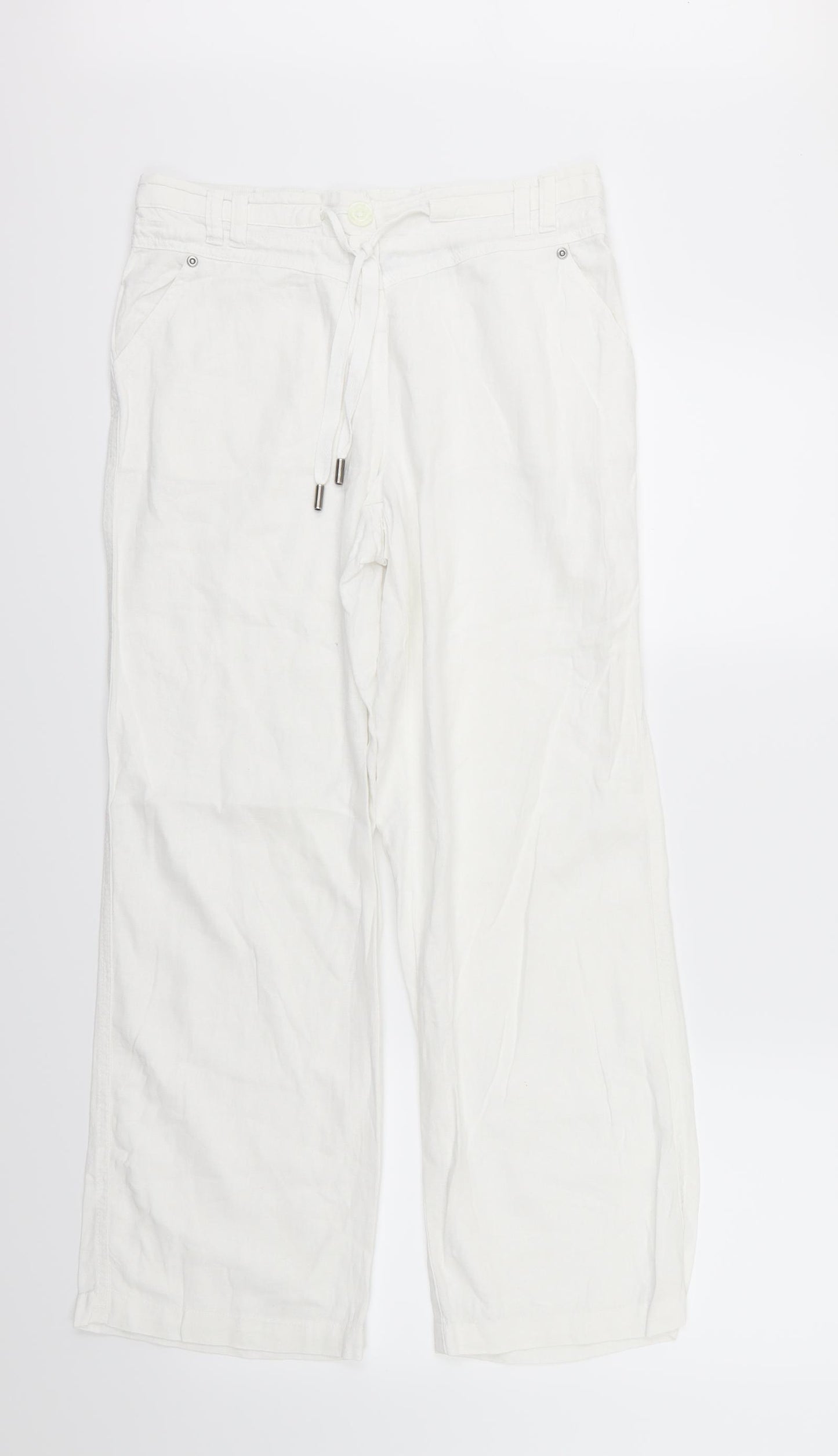 BHS Womens White   Trousers  Size 10 L27 in
