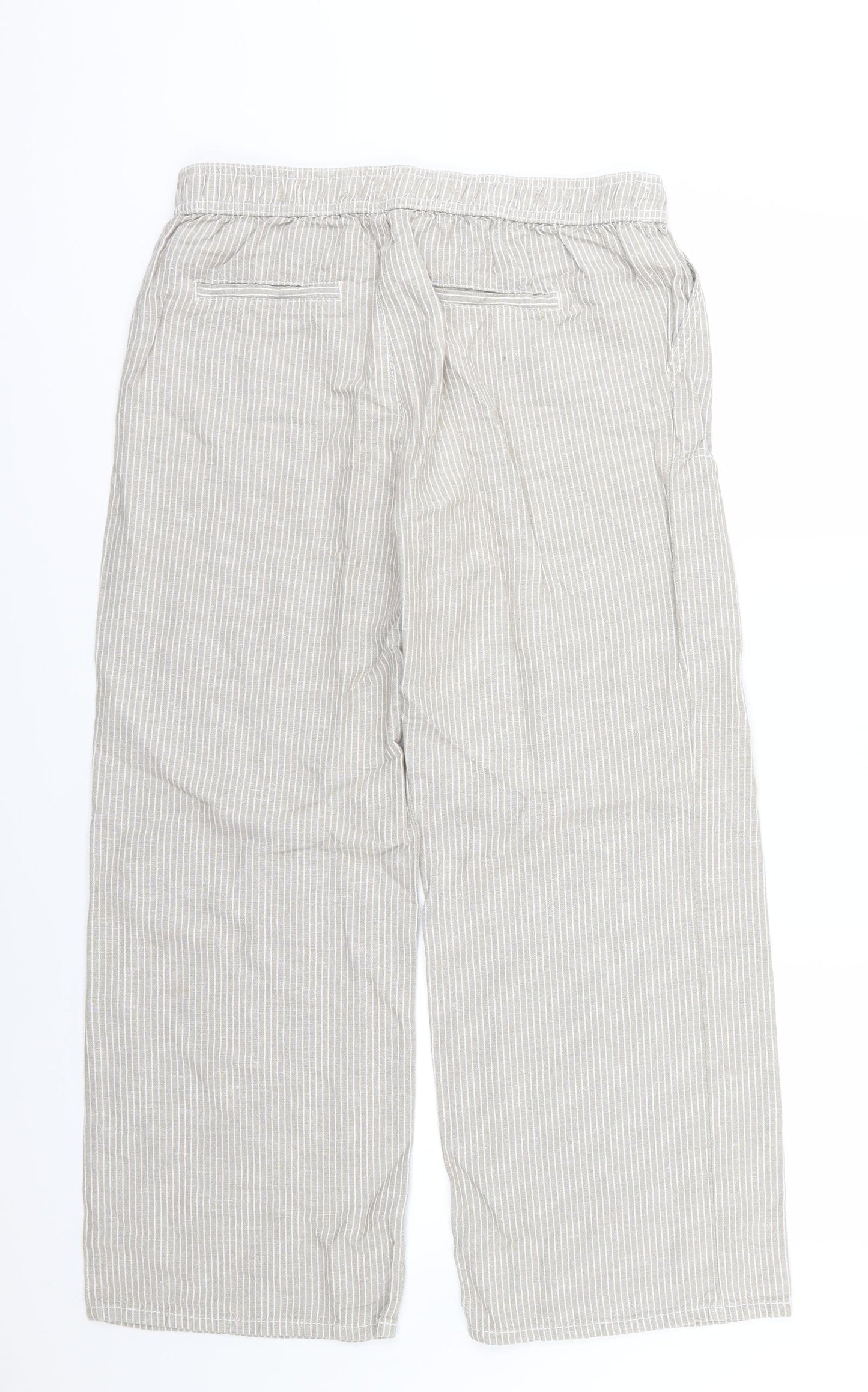 Marks and Spencer Womens Brown Striped  Trousers  Size 12 L27 in