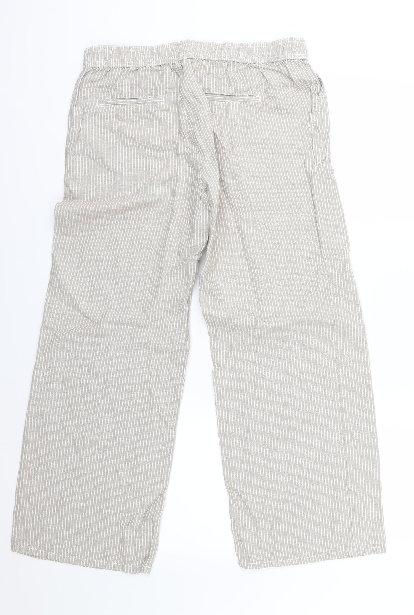 Marks and Spencer Womens Brown Striped  Trousers  Size 12 L27 in