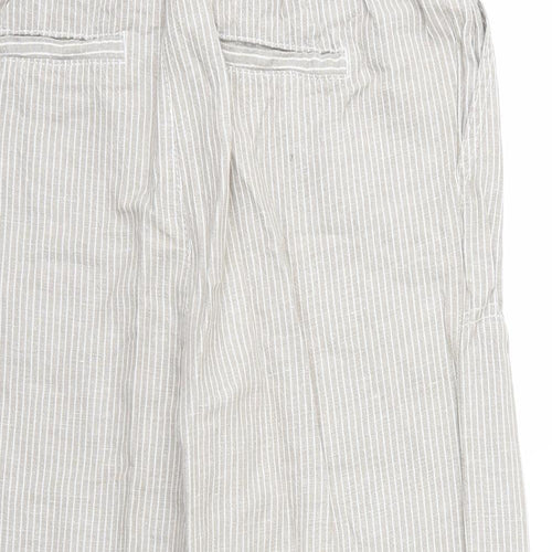 Marks and Spencer Womens Brown Striped  Trousers  Size 12 L27 in