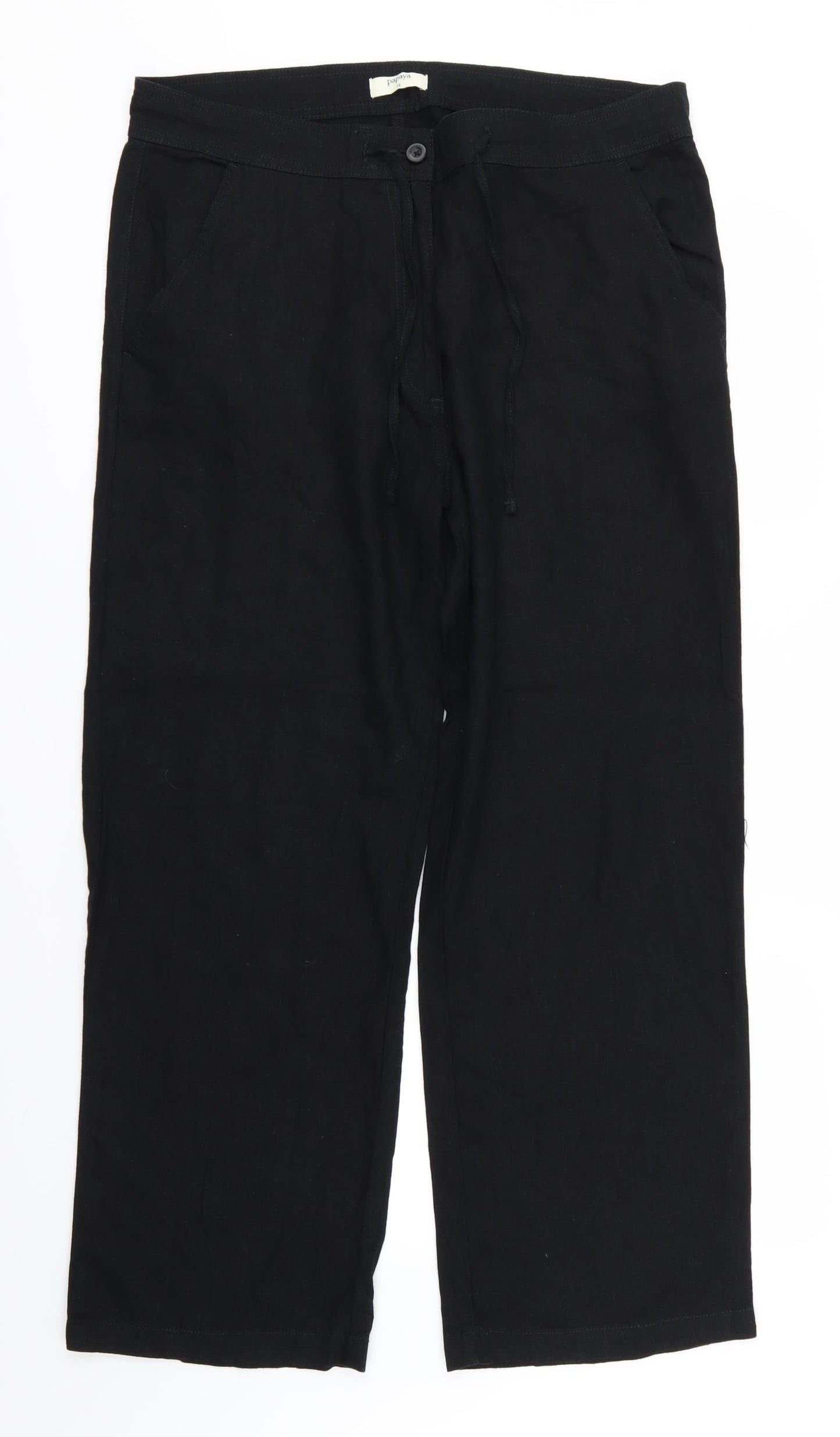 Papaya Womens Black   Trousers  Size 16 L27 in