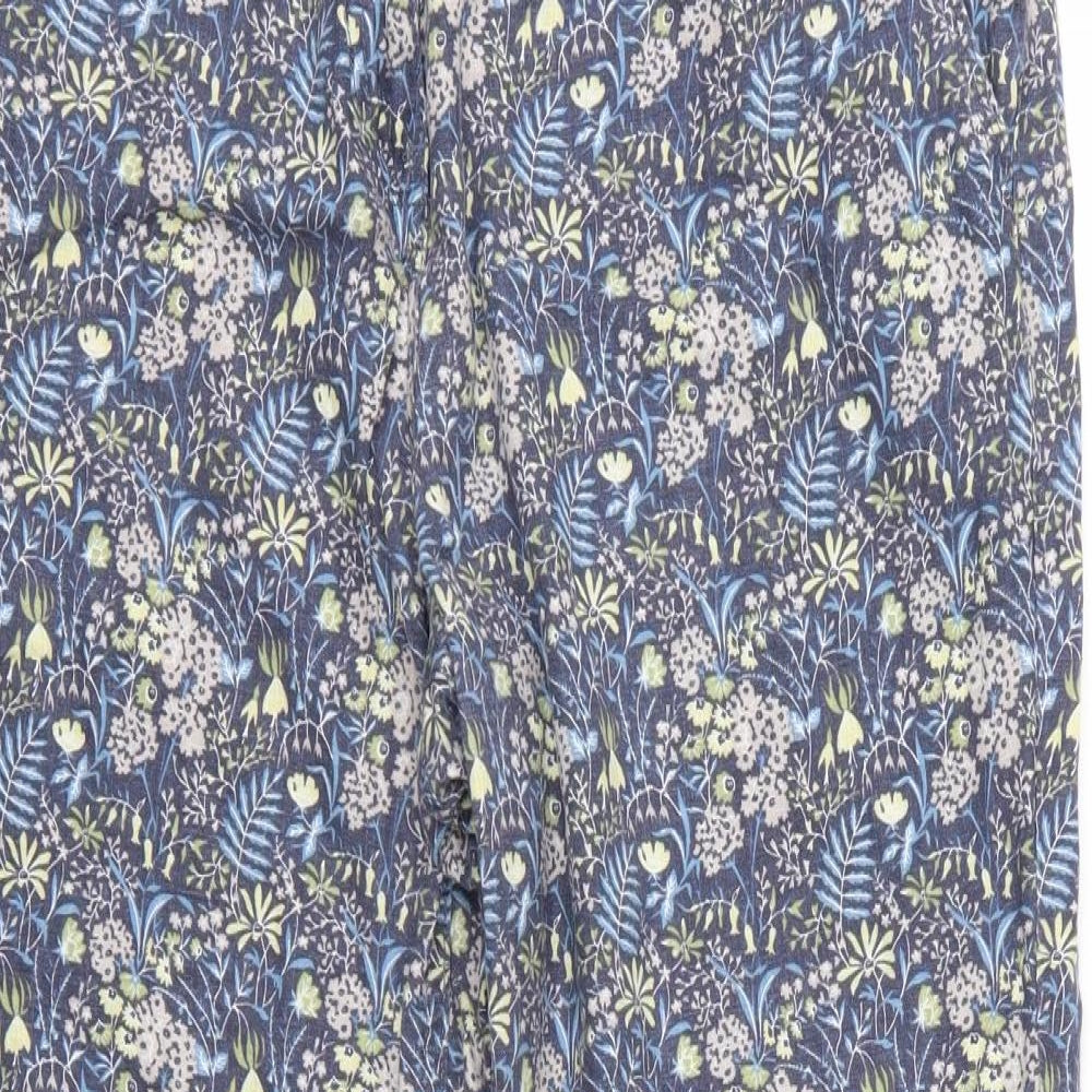 NEXT Womens Blue Floral  Chino Trousers Size 16 L28 in