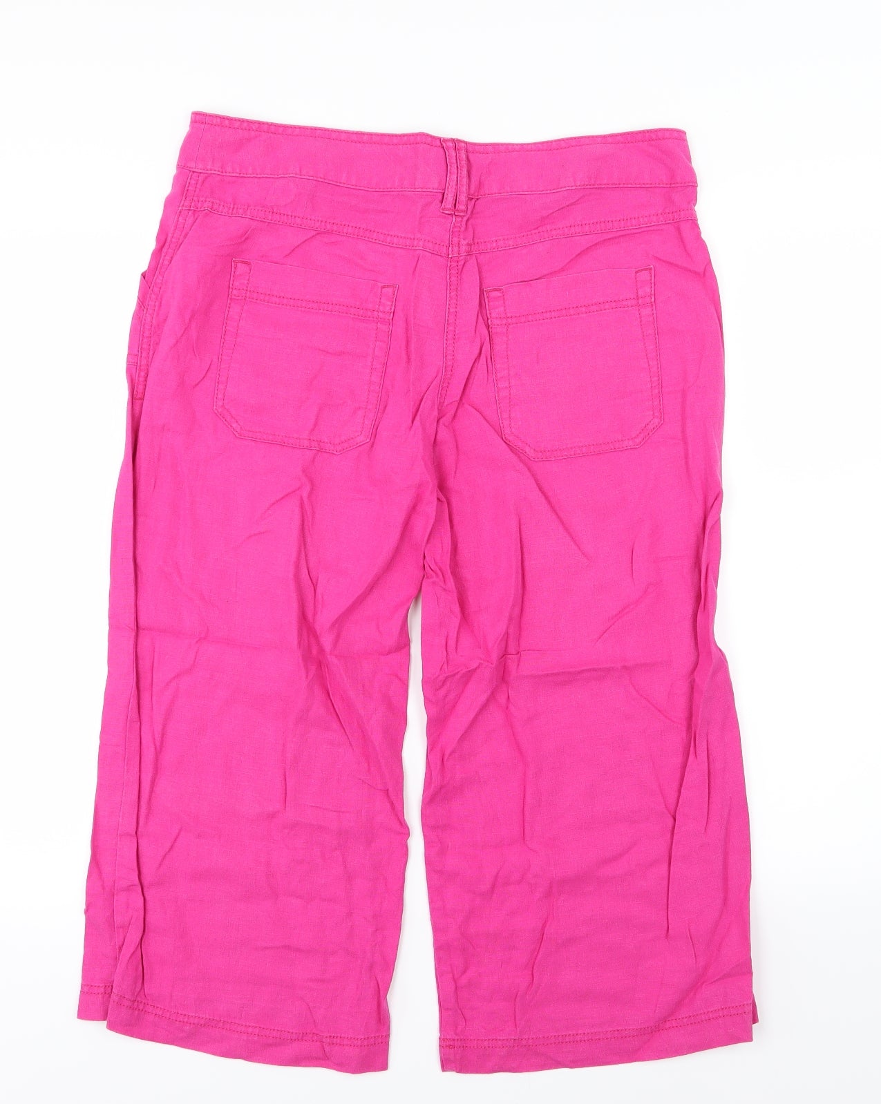NEXT Womens Pink   Cropped Trousers Size 12 L21 in
