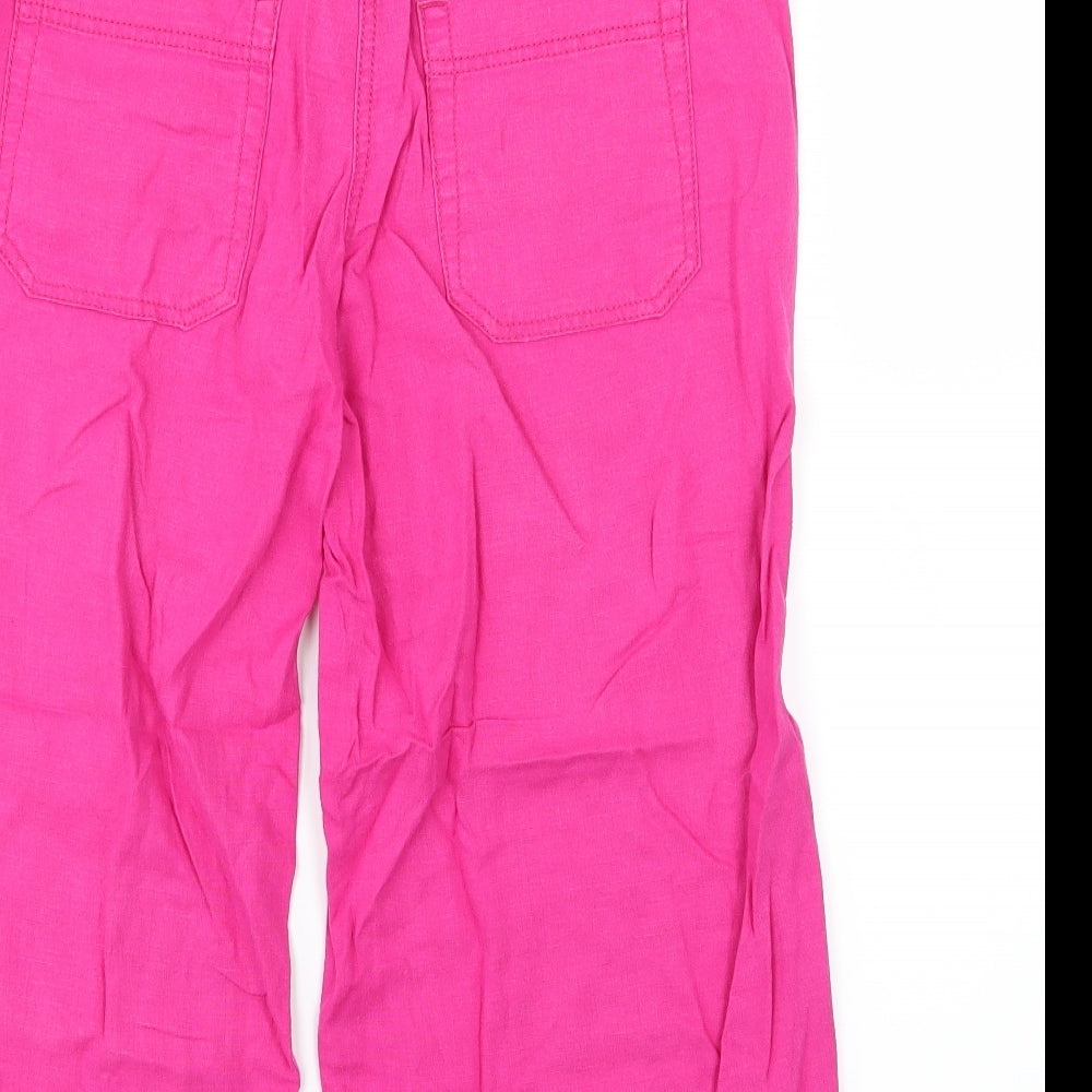 NEXT Womens Pink   Cropped Trousers Size 12 L21 in