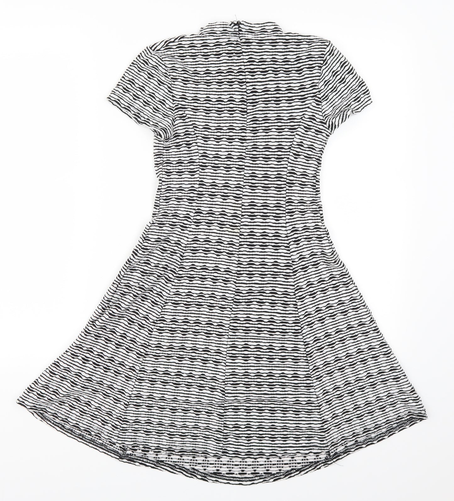 New Look Womens Grey Striped  Skater Dress  Size 6