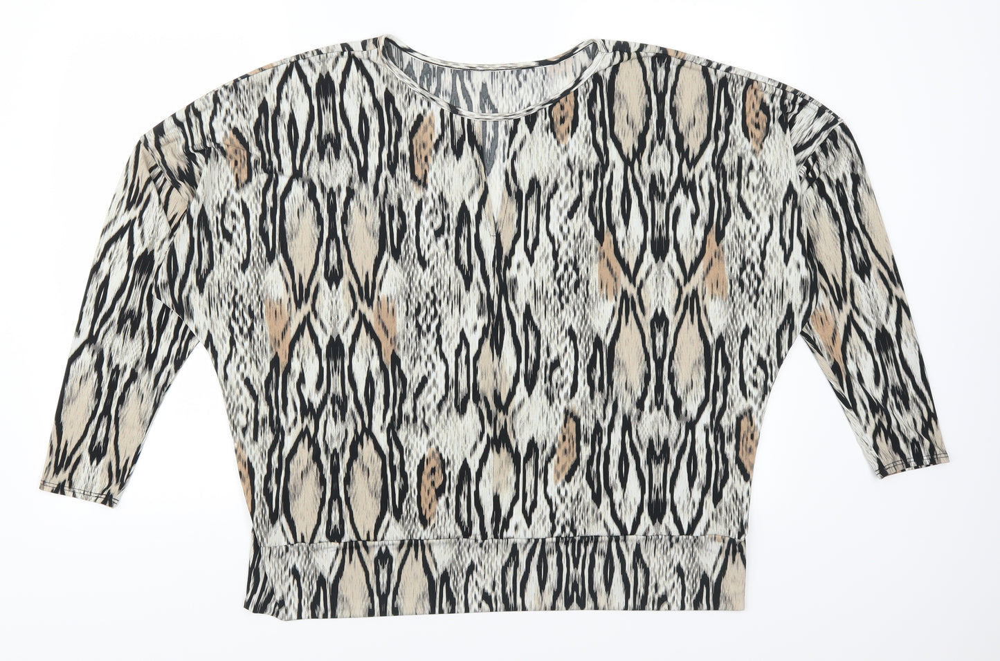 Preworn Womens Beige Animal Print   T-Shirt Size L