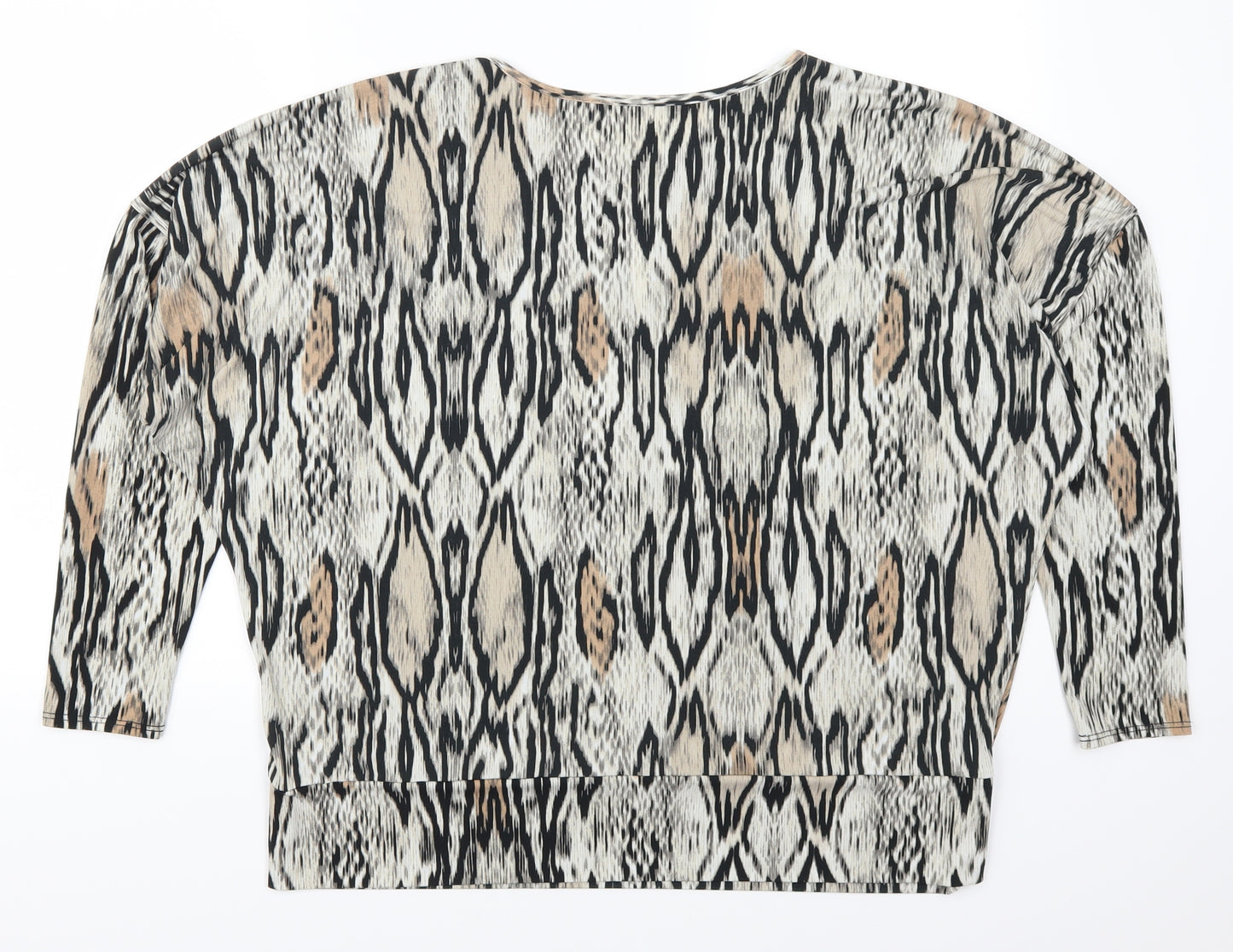 Preworn Womens Beige Animal Print   T-Shirt Size L
