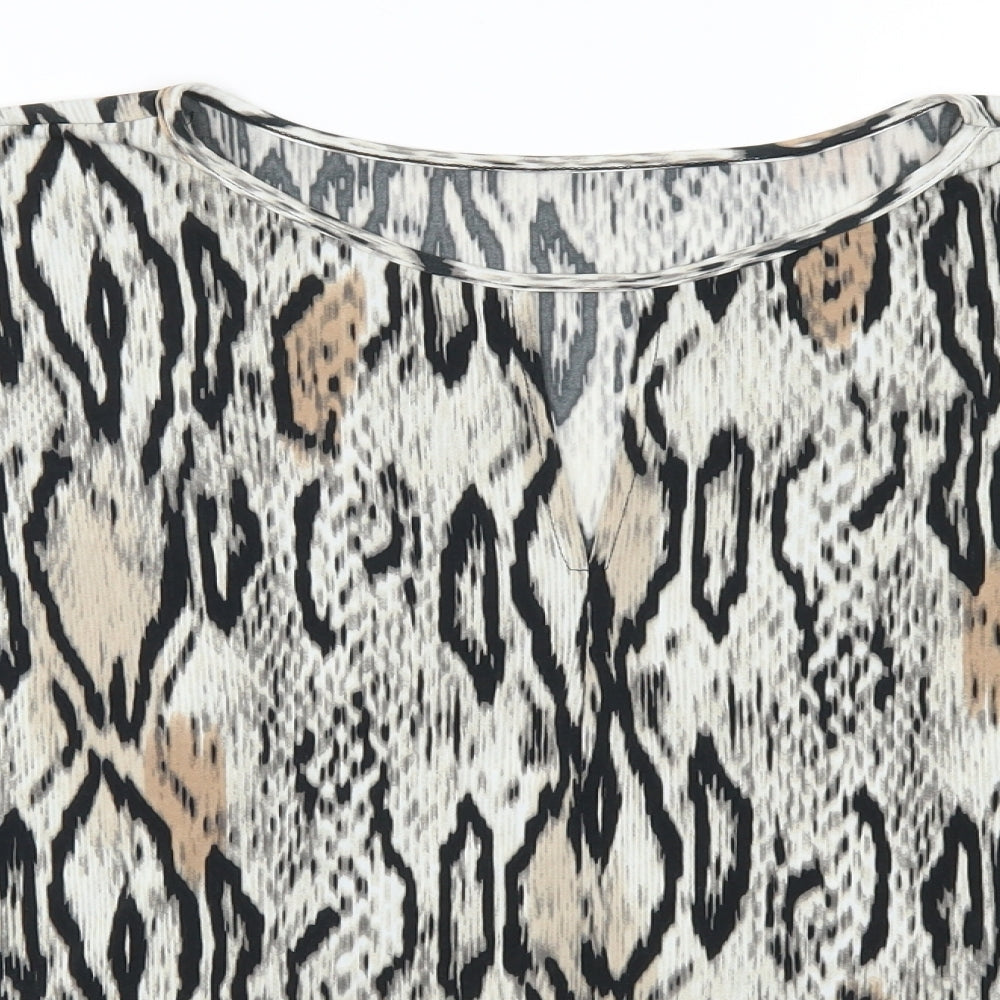 Preworn Womens Beige Animal Print   T-Shirt Size L