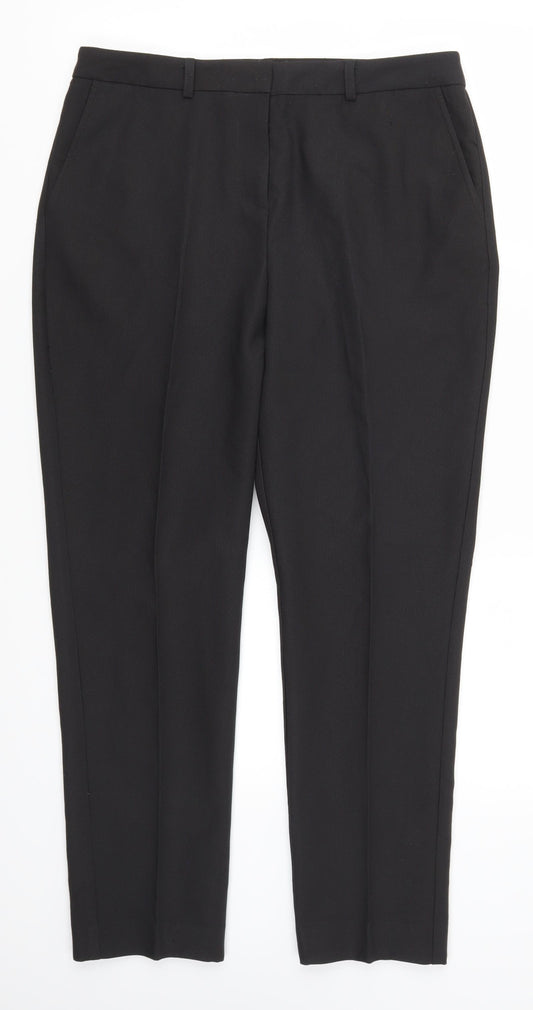 Front view of Papaya women’s black trousers, size UK 12, 27-inch leg