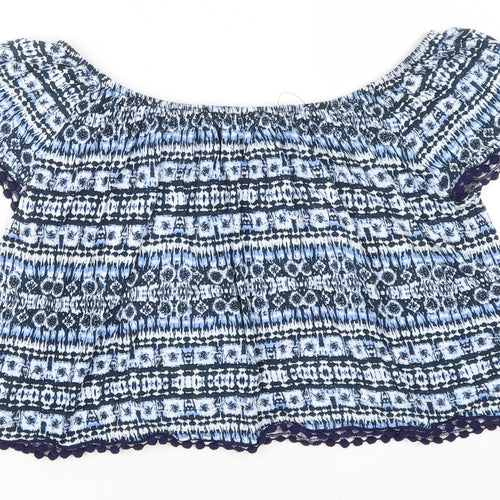 Atmosphere Womens Blue Geometric  Basic T-Shirt Size 12