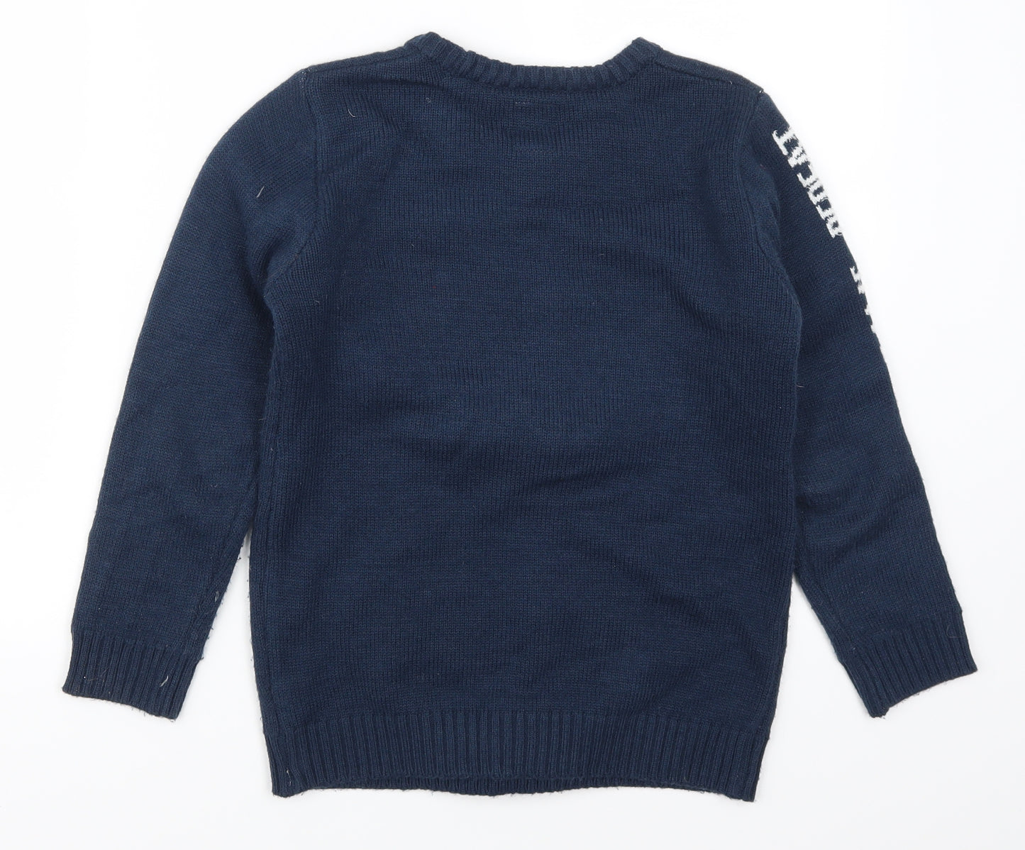 George Boys Blue   Henley Jumper Size 9-10 Years  - Santa