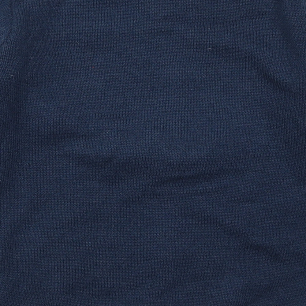 George Boys Blue   Henley Jumper Size 9-10 Years  - Santa