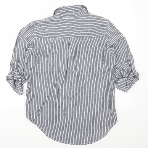 Atmosphere Womens Grey Striped  Basic Button-Up Size 12