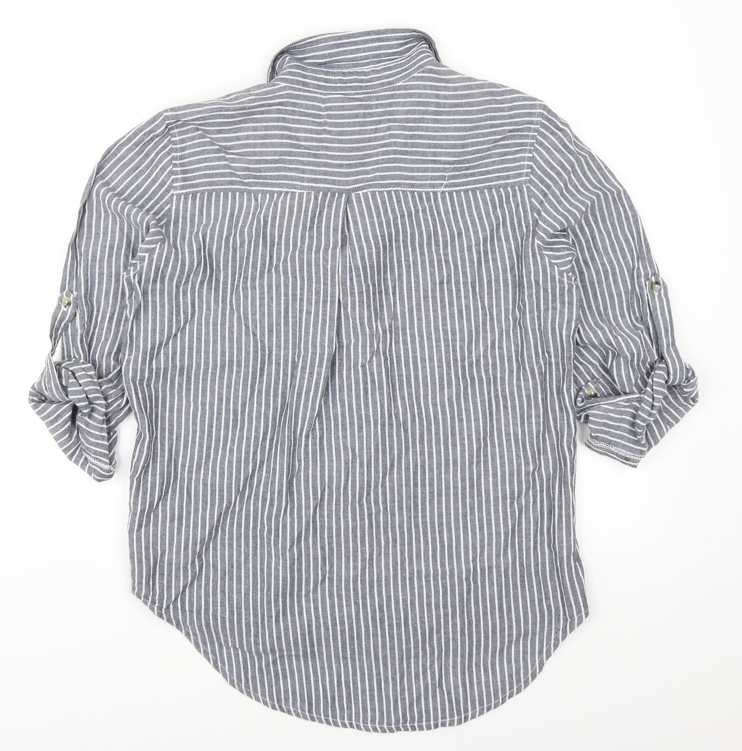 Atmosphere Womens Grey Striped  Basic Button-Up Size 12