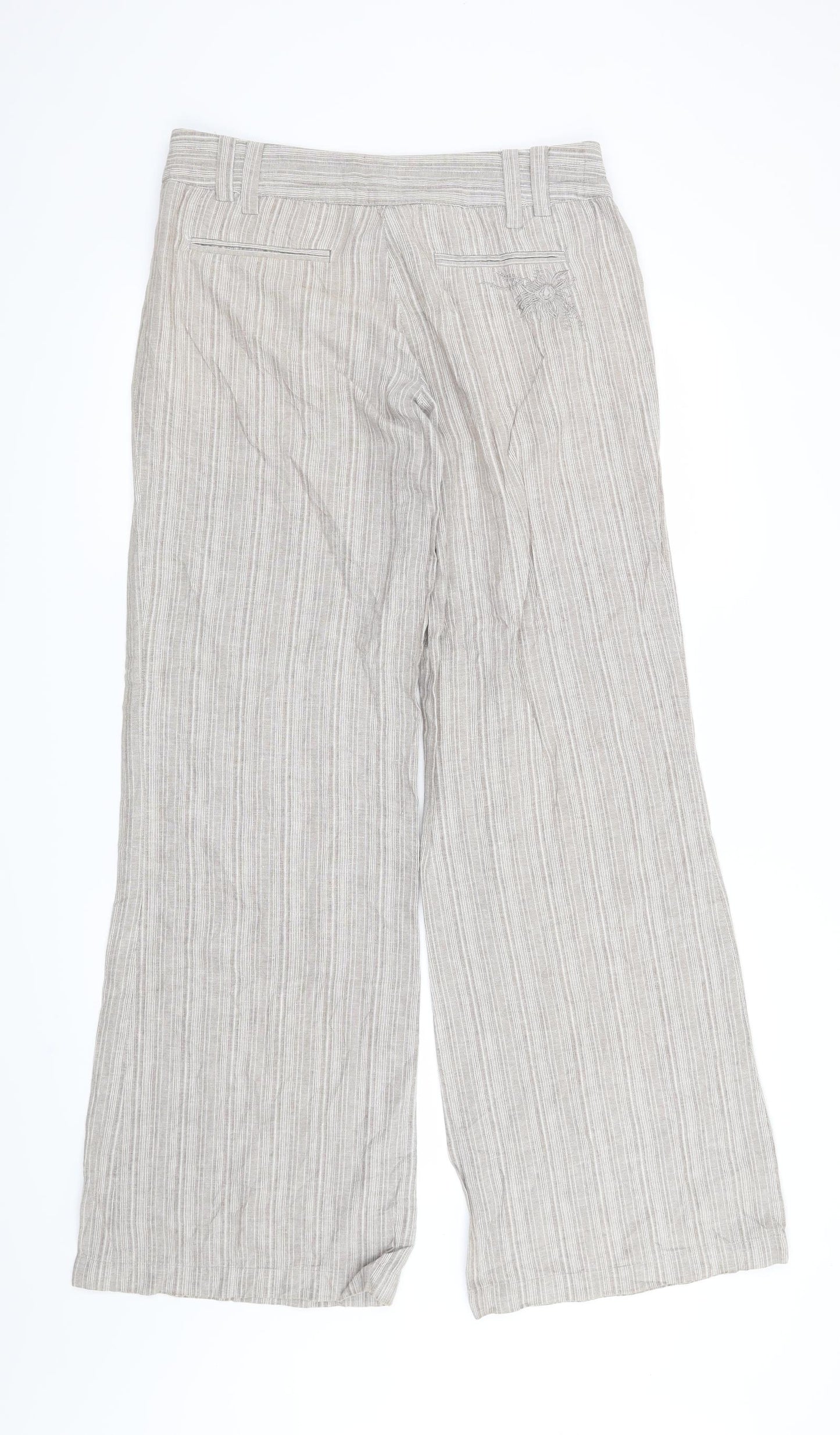 RESERVED Womens Brown Striped  Trousers  Size 12 L32 in