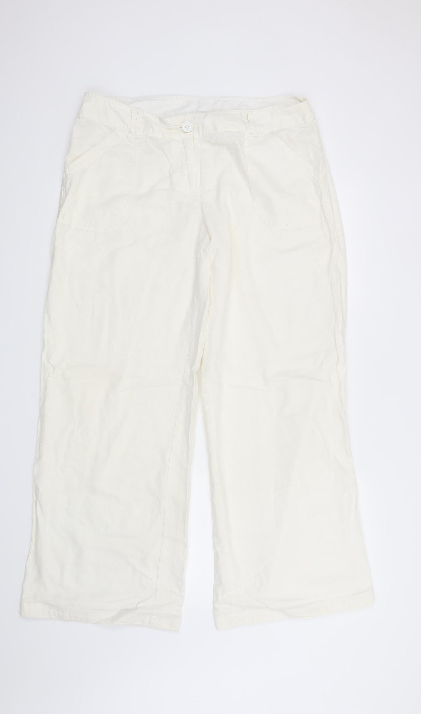 NEXT Womens White   Trousers  Size 14 L30 in