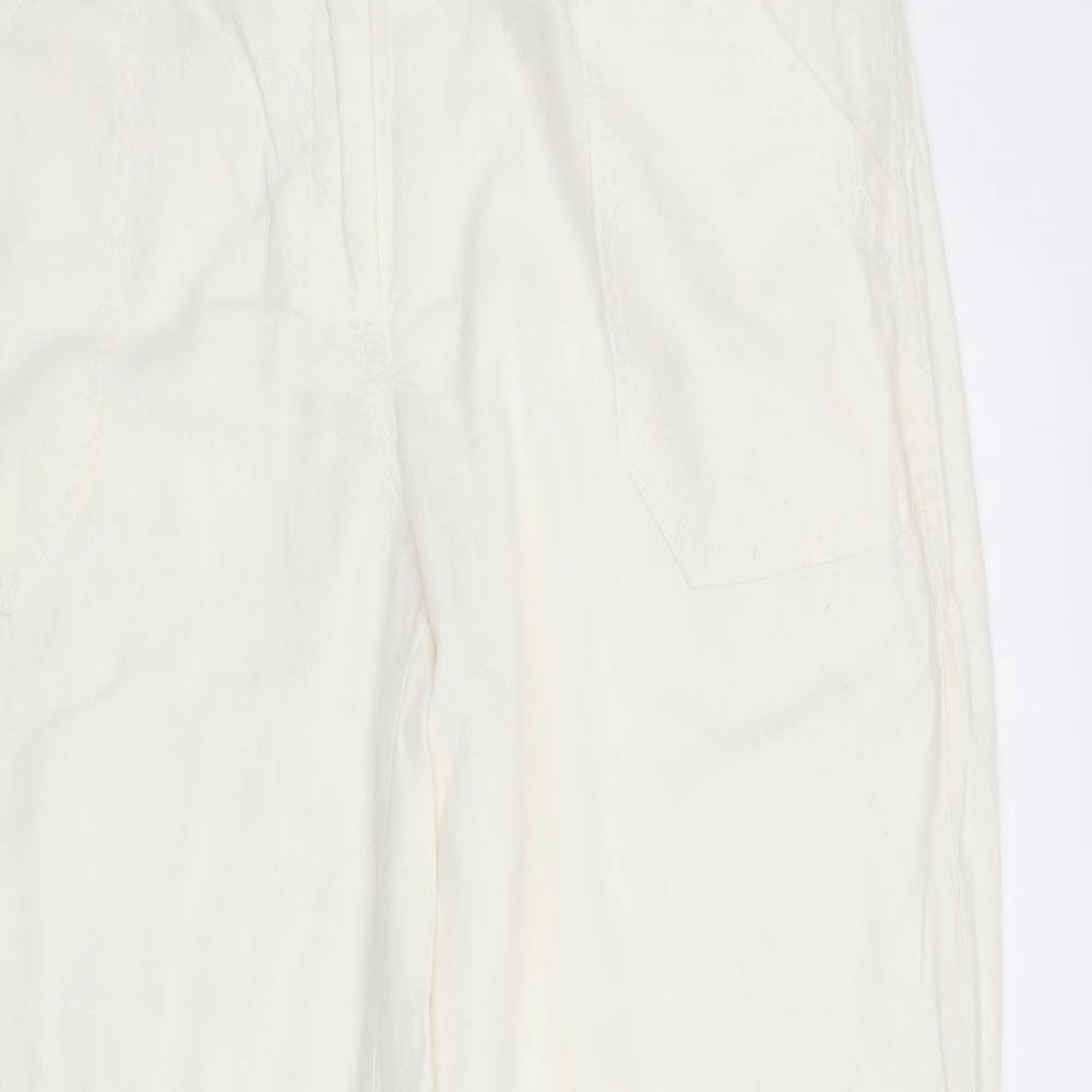 NEXT Womens White   Trousers  Size 14 L30 in