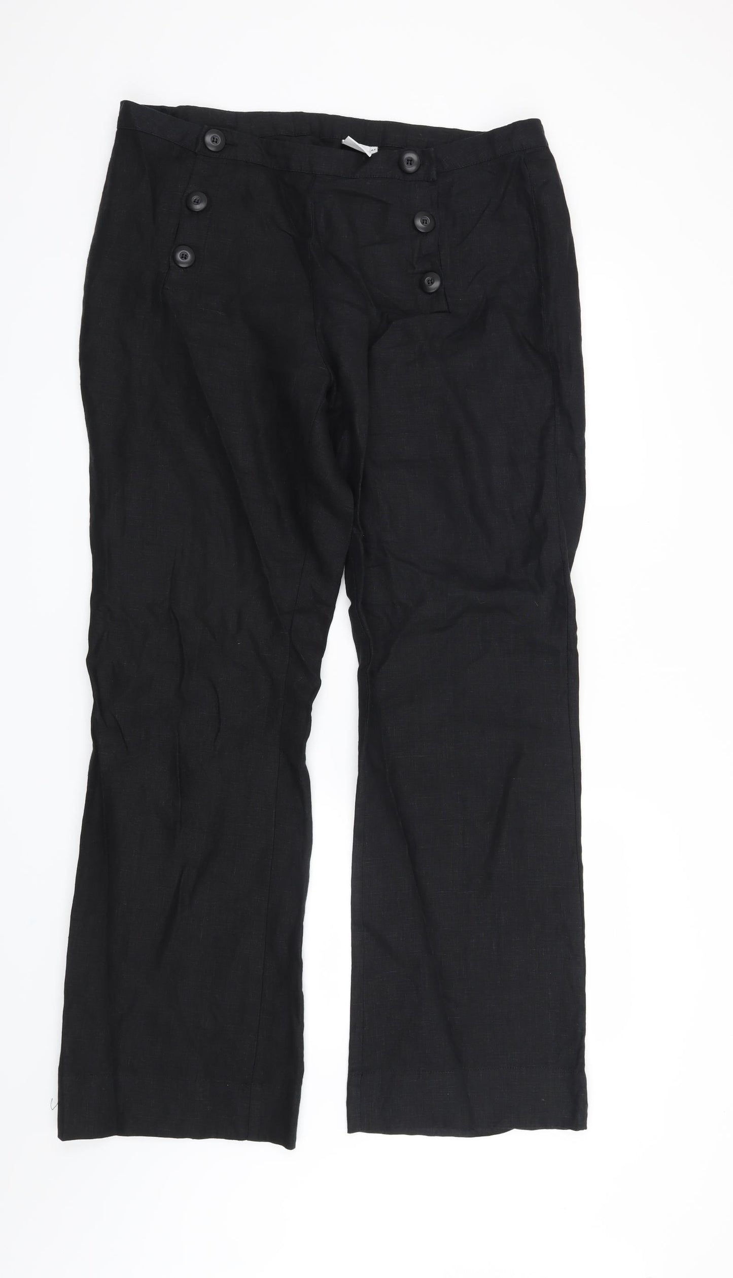 Preworn Womens Black   Trousers  Size 16 L32 in